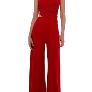 Norma Kamali Tiger Red Wide-Leg Elephant Pants Medium.